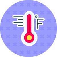 Fahrenheit platt klistermärke ikon vektor