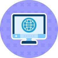 global platt klistermärke ikon vektor