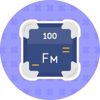 fermium platt klistermärke ikon vektor