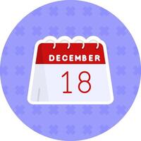 18: e av december platt klistermärke ikon vektor