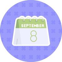 8:e av september platt klistermärke ikon vektor
