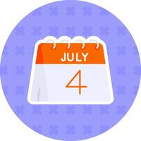 4:e av juli platt klistermärke ikon vektor