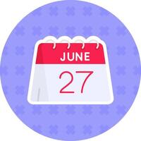 27: e av juni platt klistermärke ikon vektor