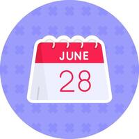 28: e av juni platt klistermärke ikon vektor