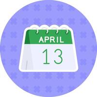 13: e av april platt klistermärke ikon vektor