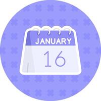 16: e av januari platt klistermärke ikon vektor