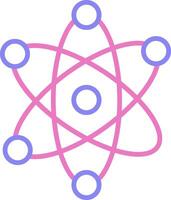 Atome linear zwei Farbe Symbol vektor
