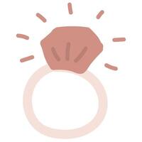 handgemalt Illustration von Diamant Engagement Ring. Gekritzel isoliert auf Weiß Hintergrund. vektor