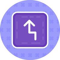 sicksack- platt klistermärke ikon vektor