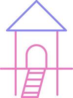 Hütte linear zwei Farbe Symbol vektor