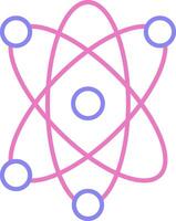 atom linjär två Färg ikon vektor