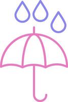 paraply linjär två Färg ikon vektor