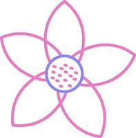 körsbär blomma linjär två Färg ikon vektor