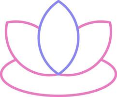 Lotus linear zwei Farbe Symbol vektor