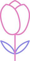 Tulpe linear zwei Farbe Symbol vektor