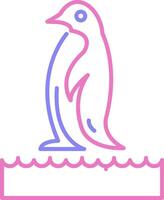 Pinguin linear zwei Farbe Symbol vektor