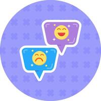emojis platt klistermärke ikon vektor