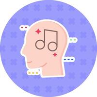 musik platt klistermärke ikon vektor