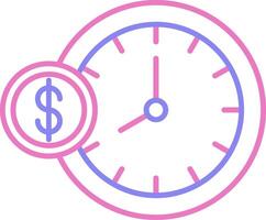 Zeit ist Geld linear zwei Farbe Symbol vektor