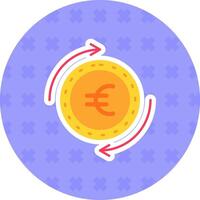 Euro eben Aufkleber Symbol vektor
