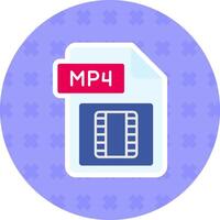 video mapp platt klistermärke ikon vektor