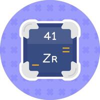 zirkonium platt klistermärke ikon vektor