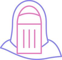 Niqab linear zwei Farbe Symbol vektor