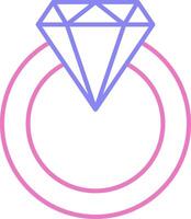 diamant ringa linjär två Färg ikon vektor