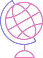 Globus linear zwei Farbe Symbol vektor