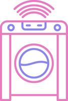 Clever Waschen Maschine linear zwei Farbe Symbol vektor