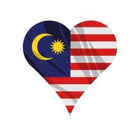 Malaysia-Flagge im Herzen vektor