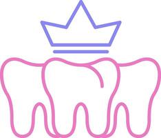 Dental Krone linear zwei Farbe Symbol vektor