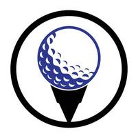 Golf Logo Design Vorlage Vektor. Golf Ball auf Tee Logo Design Symbol. vektor