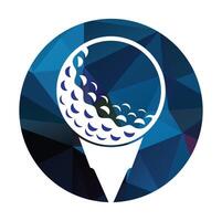 Golf Logo Design Vorlage Vektor. Golf Ball auf Tee Logo Design Symbol. vektor