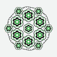 abstrakt Mandala texturiert Grün Farbe Kombination vektor