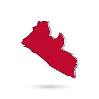 vektor illustration av den röda kartan över liberia på vit bakgrund