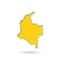 Kolumbien gelbe Karte auf weißem Hintergrund vektor