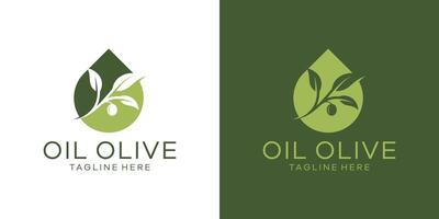 Olive Öl Logo Design, Negativ Raum Logo, einfach Logo. vektor