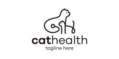 Katze Gesundheit Logo Design, minimalistisch Linie Logo Design. vektor