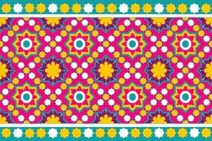 färgglada marocko och indiska etniska motiv sömlösa mönster med natur traditionell bakgrundsdesign för matta, tapeter, kläder, inslagning, batik, tyg, vektor illustration broderi stil.