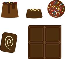 Schokolade Symbole. Süss Essen Vektor Symbol