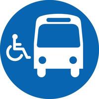buss sluta med beredd ombordstigning och med platser reserverad för Inaktiverad människor. de tecken är uppsättning till ange en buss sluta vektor