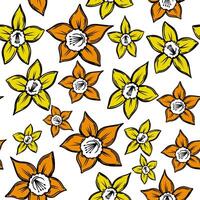 Muster mit Gelb Narzisse Blume vektor