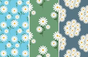 Blumen- Muster nahtlos. Gänseblümchen Blume einstellen Muster. druckbar Textur zum Hintergrund, Startseite Buch, Sammelalbum, Tuch, Tagebuch Buch Abdeckung, Tabelle Tuch, Verpackung Papier. vektor