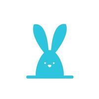 Ostern Hase Symbol. von Blau Symbol Satz. vektor