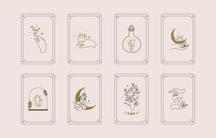 Boho Karte Tarot zum a4 Vertikale Illustration Design vektor