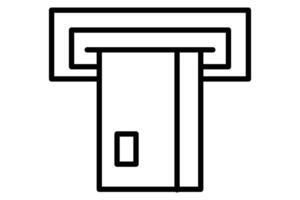 Geldautomat Maschine Symbol. Symbol verbunden zu Ort von Geldautomat. Linie Symbol Stil. Element Illustration vektor