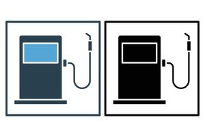 Gas Bahnhof Symbol. Symbol verbunden zu Treibstoff und Bedienung Stationen. solide Symbol Stil. Element Illustration vektor