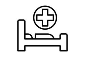 medizinisch Kreuz Symbol. Symbol verbunden zu Gesundheitswesen Einrichtungen. Linie Symbol Stil. Element Illustration vektor