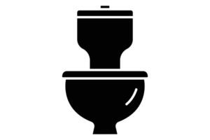 Toilette Symbol. Symbol verbunden zu Öffentlichkeit Toilette Einrichtungen, Öffentlichkeit Navigation. solide Symbol Stil. Element Illustration vektor